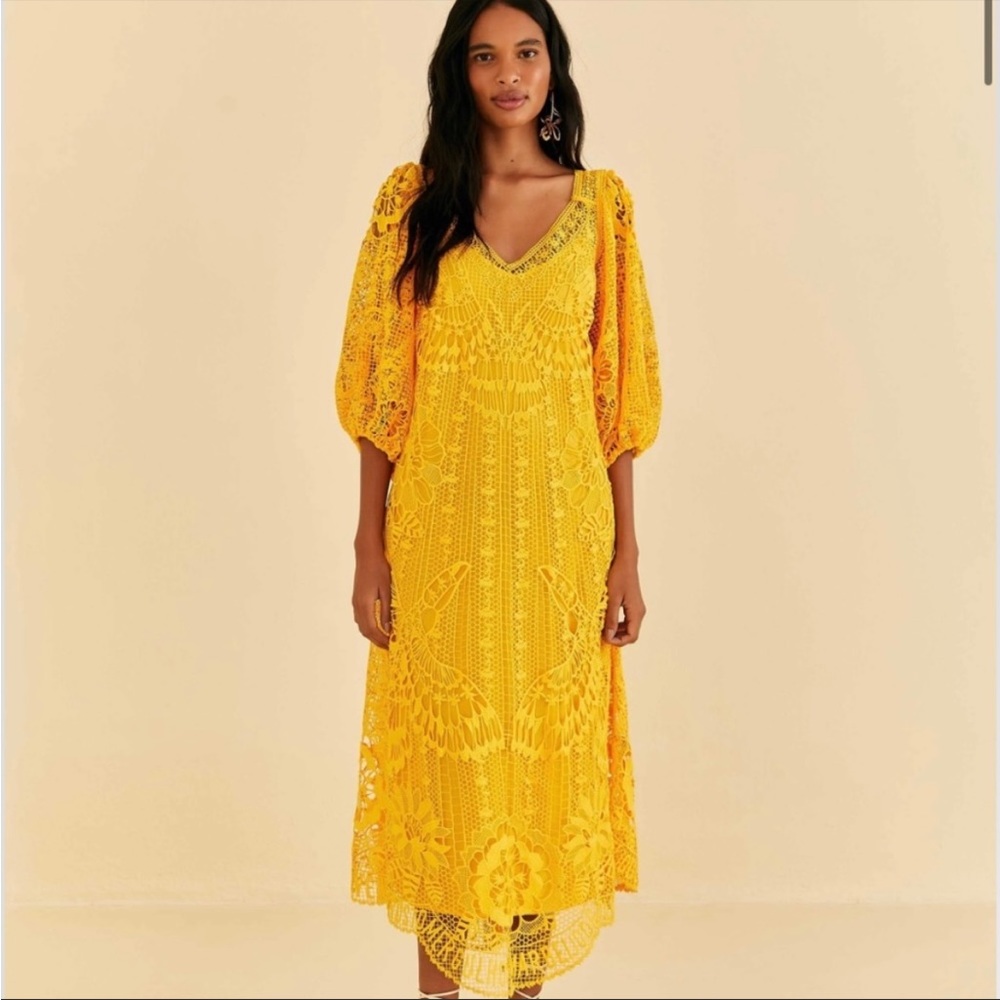 Beautiful yellow crochet maxi dress from Farm Rio